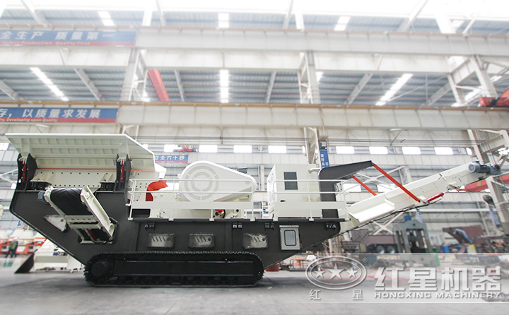 履帶移動建筑垃圾破碎機(jī)油電兩用，減少投入