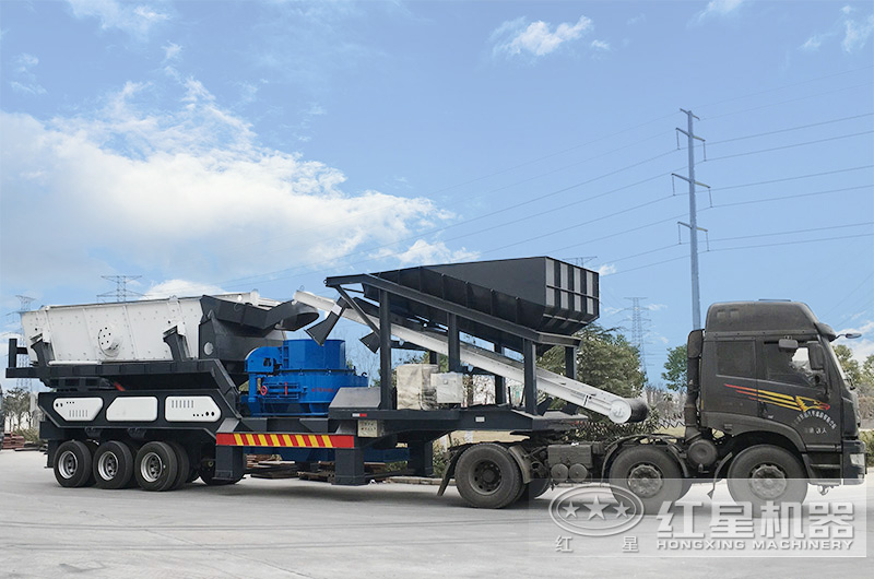 輪胎式移動(dòng)車載打砂機(jī)，車頭拉著走，輕松上路安裝便捷