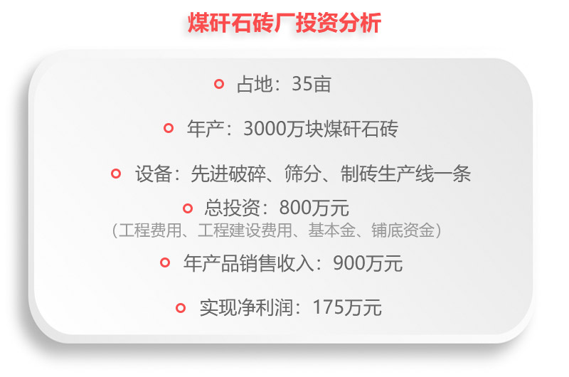 煤矸石磚廠投資分析，利潤一覽表