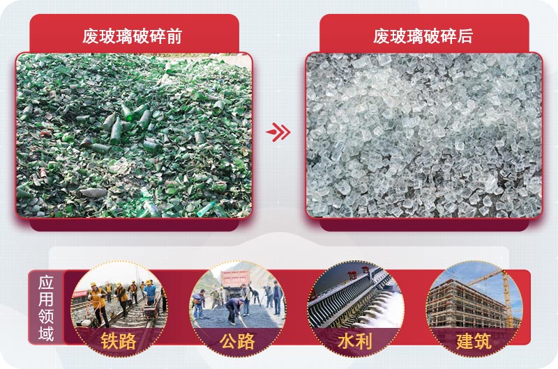 廢玻璃粉碎后用途廣，供不應(yīng)求