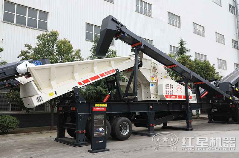 移動反擊式石子破碎機(jī)圖片、適用于軟料（青石）